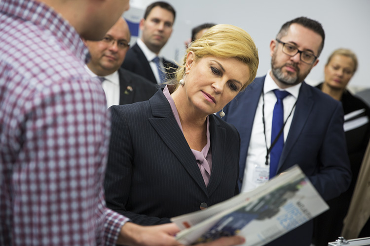 Croatian President Kolinda Grabar-Kitarović around tech leaders
