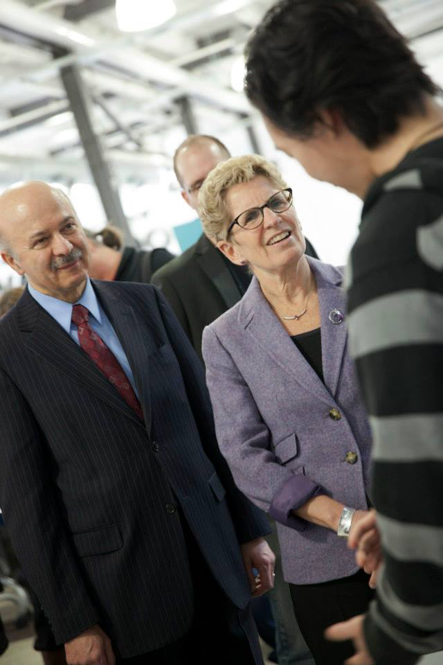 Ontario Premier Kathleen Wynne and then-Minister of Research and Innovation, Reza Moridi